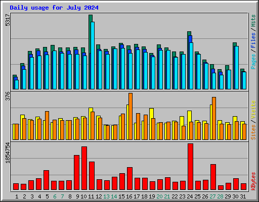 Daily usage for July 2024