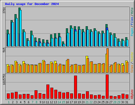 Daily usage for December 2024