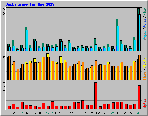 Daily usage for May 2025