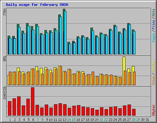 Daily usage for February 2026