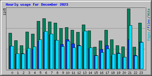 Hourly usage for December 2023