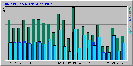 Hourly usage for June 2025