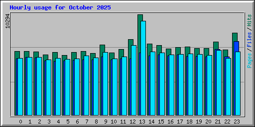Hourly usage for October 2025